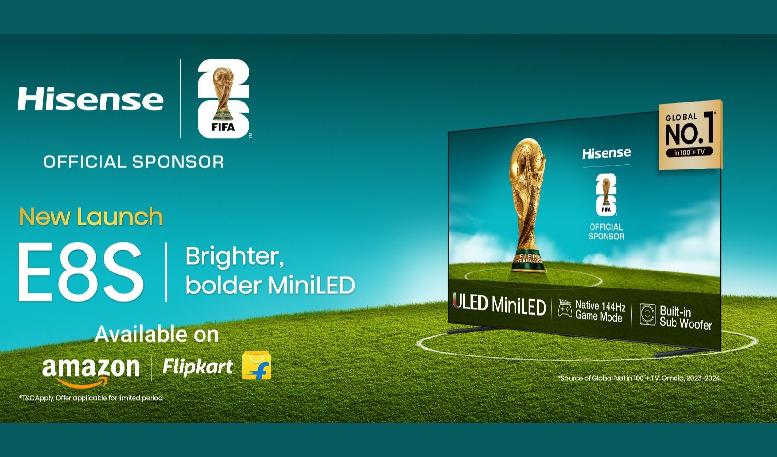 Hisense Expands India Portfolio with New E8S Mini-LED Smart TVs