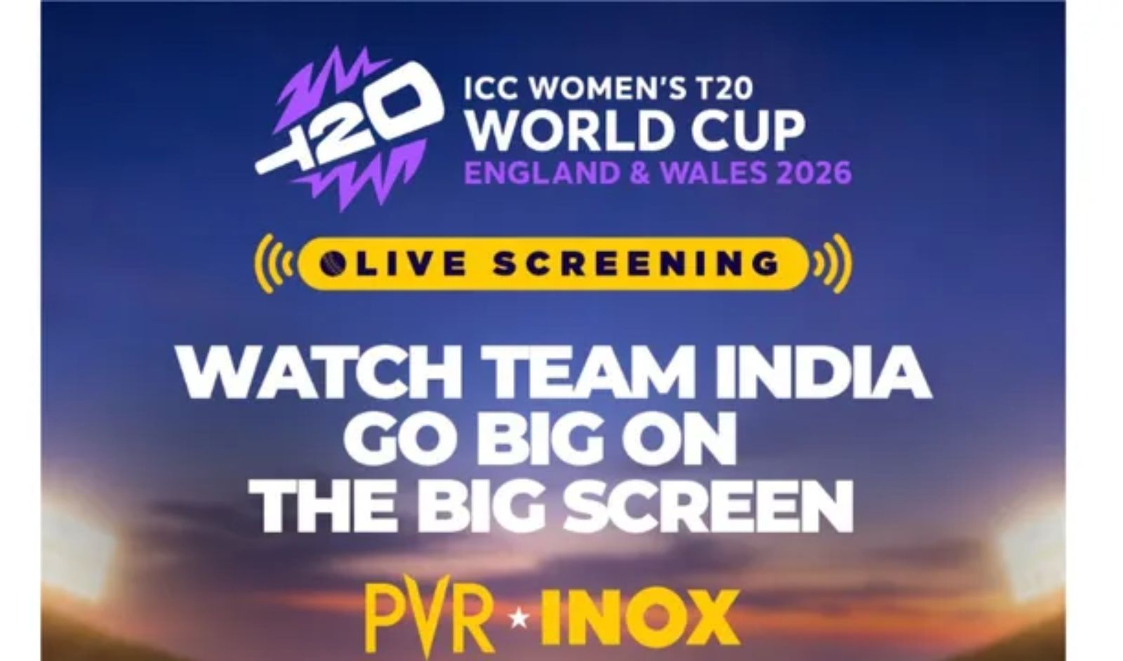 JioStar and PVR INOX Bring ICC Women’s T20 World Cup 2026 to Cinema Screens